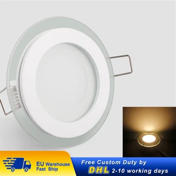 

Lamp LED Merry Christmas Downlight Warm White 6w glass Round LED Panel Light Bathroom Ceiling