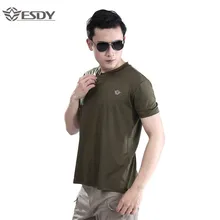 ESDY Мужская Военная тактика футболка на открытом воздухе быстросохнущая дышащая с короткими рукавами круглый воротник Скалолазание Туризм Бег Спортивная футболка