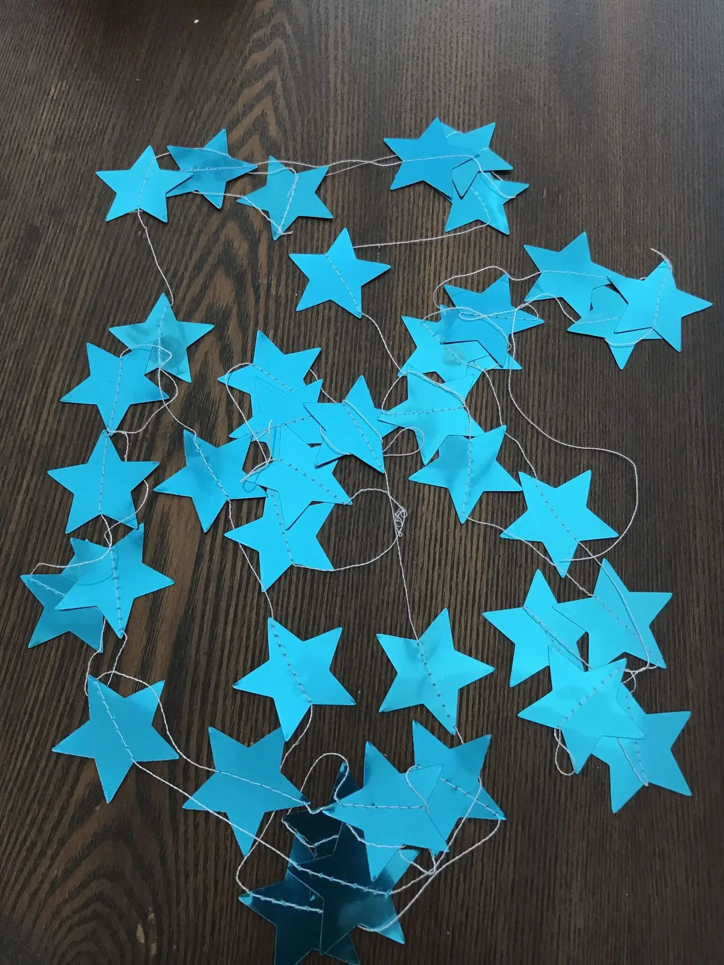 4,5 м яркая Золотая бумага Гарланд звезда струны баннеры свадебный плакат для вечерние домашний настенный для украшения детского душа сувениры - Цвет: Небесно-голубой
