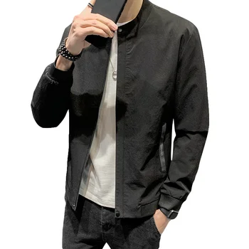 

2020 spring new men's jacket trend casual jacket stitching thin section baseball uniform youth men's shirt