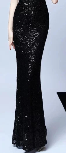 Черный Skyyue вечернее платье бордового цвета без рукавов robe De Soiree K092 бальное платье с блестками длинное женское вечернее платье русалки с открытой спиной - Цвет: Черный