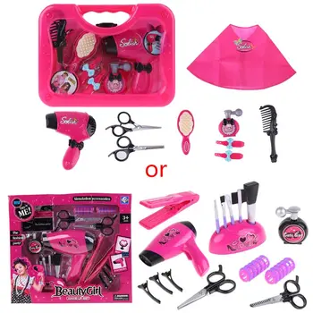 

Kids Hair Salon Kit Girl Pretend Play Hairdressing Simulation Toy for Toddler