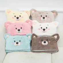 Мультфильм Коралловое бархатное банное Полотенца для детей малыша Детская Мантилья с капюшоном банное Полотенца пряжки ремня медведь мульти-функциональное одеяло Sh