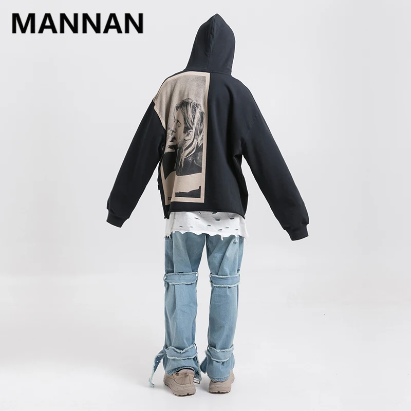 MANNAN Kurt Cobain толстовки с принтом для мужчин хип-хоп Повседневный пуловер в стиле панк рок толстовки с капюшоном уличная осенне-зимняя Толстовка Топы
