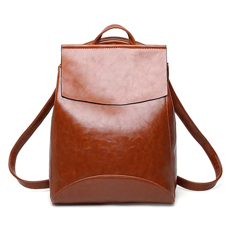 Модный женский рюкзак, Молодежный кожаный рюкзак для девочек-подростков, школьная сумка, VK-ING - Цвет: Коричневый