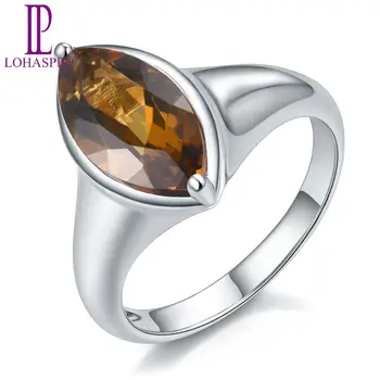 

LP Marquise Women's Ring 2.0Ct Natural Citrine Gemstone Solid 925 Sterling Silver Rings Fine Jewelry anillos