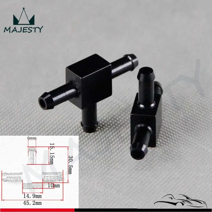 

2pcs Aluminum 3 Way T Tubing Tee Vacuum Connector water air pipe Joiner
