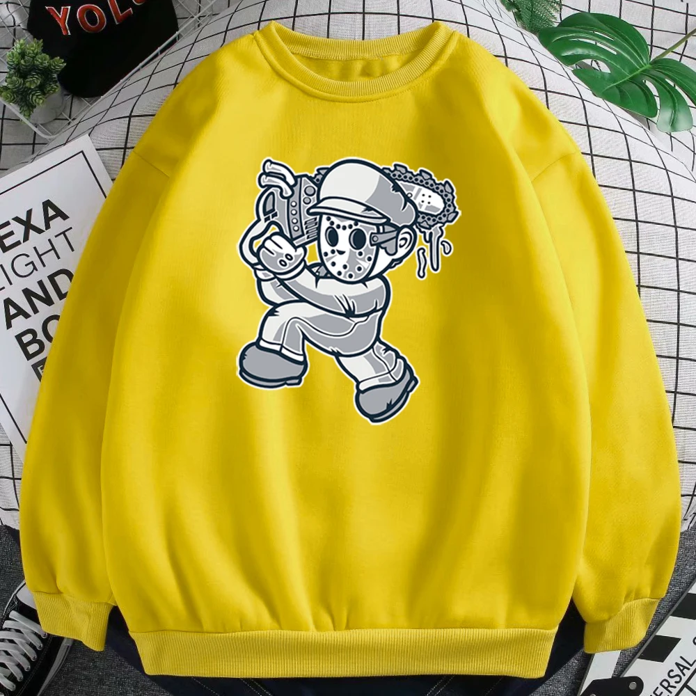 

Sweatshirt Interesting Chainsaw Jason Print Sweatshirts Womens Punk Hip Hop Hoody For Girls Fashion Warm Women O-Neck Hoodies