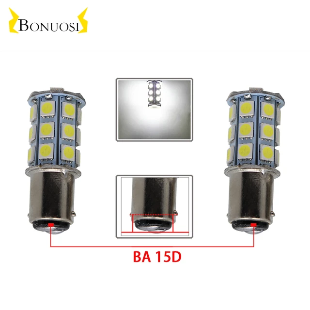 Luces led de freno traseras para coche, lámpara de señal de giro trasera de  12V CA, 1142 BA15D 27 SMD 5050 led 1176, 10 Uds. - AliExpress