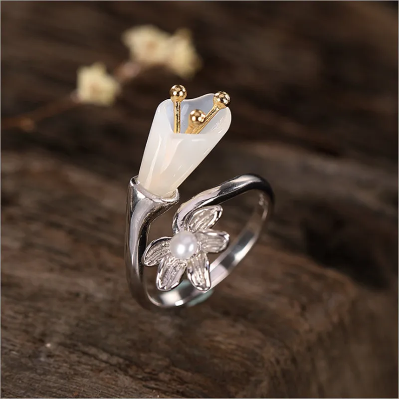 Calla Lily Flower Plain Rings 925 Sterling Silver