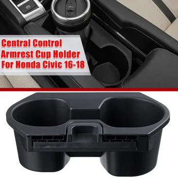 

Black Double Hole Car Vehicle Front Center Console Storage Box cup Drink Holder For Honda for Civic 2016-2018 83446-TBA-A01ZA