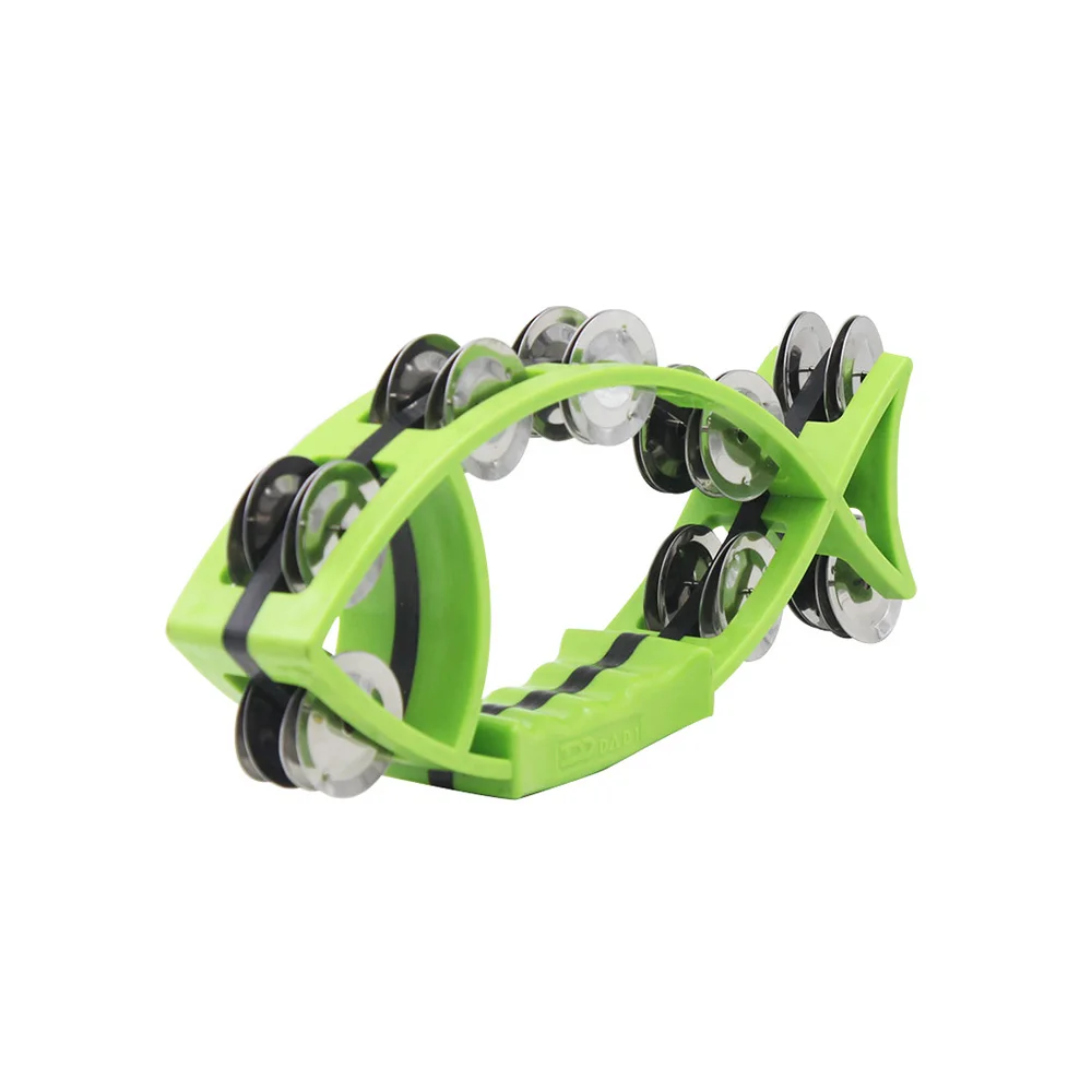 

Hand Held Bell Rattles Fish-shape Tambourine Percussion with Double Metal Jingles Children Musical Toy Color Random Delivery