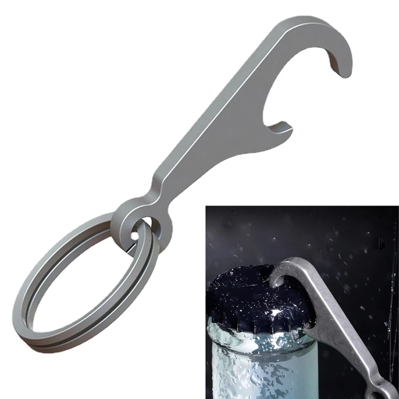 TC4 Titanium Alloy Mini Beer Bottle Opener Keychain with Key Rings EDC beer bottle opener keychain