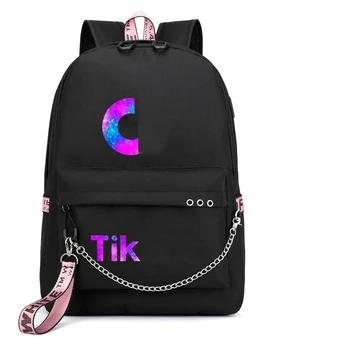 

t-i-k,t-o-k backpack Multifunction USB Charging Travel Canvas Student Backpack For Teenagers Boys Girls School Bag