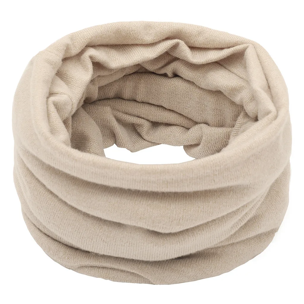 27scarf Шапка и шарф 2019Top Женская двухсекционная однотонная вязаная шапка сохраняющая тепло шейный платок зимняя шапка - Цвет: 27scarf