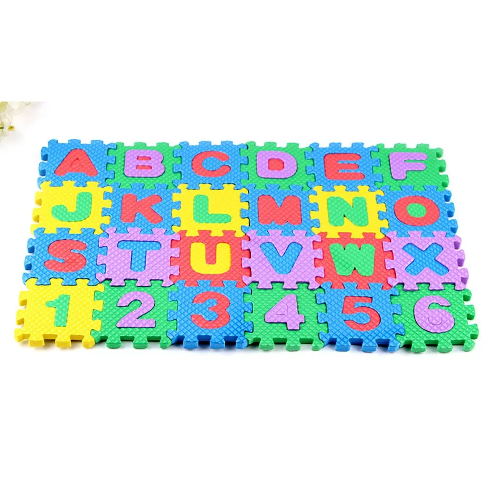 36pcs English Made Of Foam Very Durable No Harm To Baby Or Kids Soft Eva Foam Baby Kids Play Mat Alphabet Number Puzzle Toy