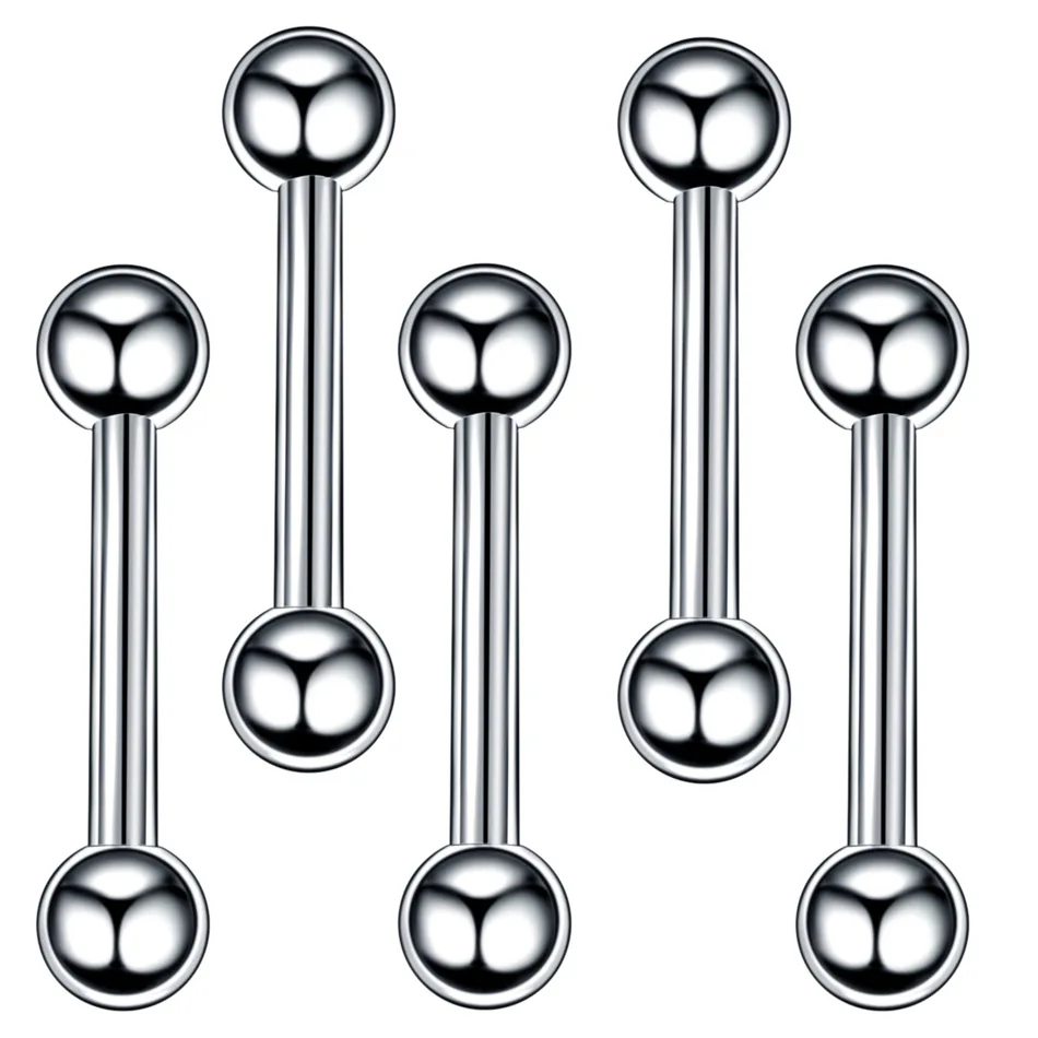 Piercing Jewelry 8/60PCS Stainless Steel Tongue Belly Piercing Lot Nose Eyebrow Piercing Bulk Nipple Labret Tragus Kit Captive Bead Ring