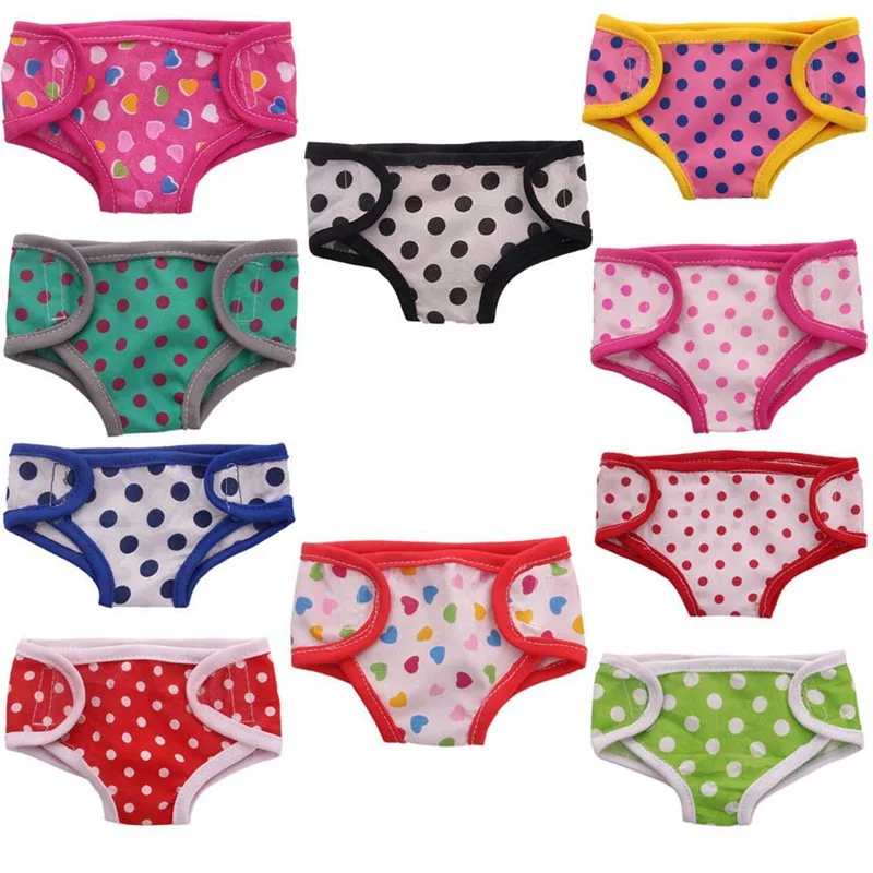 

8 Colors Wave Point Underwear Panties Fit 18 Inch American&43 CM Baby Doll Clothes Accessories ,Girl's Toys,Generation,Birthday
