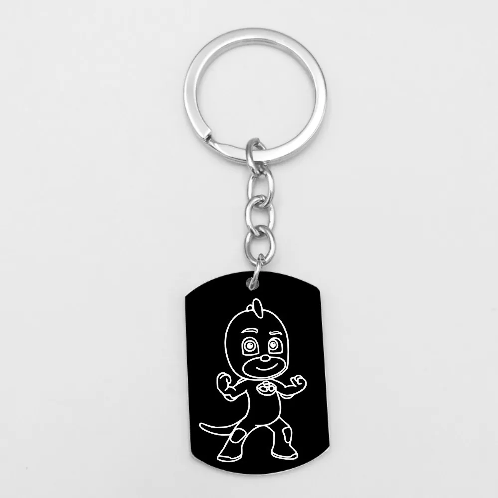 Pj маска Juguete герои мультфильмов из нержавеющей стали Catboy Owlette Gekko PJ Маски титановая сталь брелок аксессуары S56 - Цвет: 04