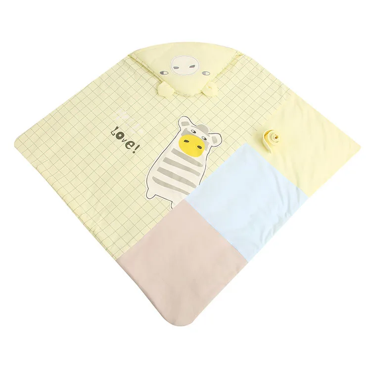 Мягкий спальный мешок для младенцев, Хлопковое одеяло для новорожденных мальчиков и девочек, мультяшное одеяло, детские покрывала, детский спальный мешок - Цвет: Yellow