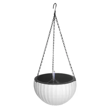 

Thickened Automatic Water Plastic Flowerpot Plant Pot Macetas Round Flower Hanging Basket For Home (White 260 Height 160x260)