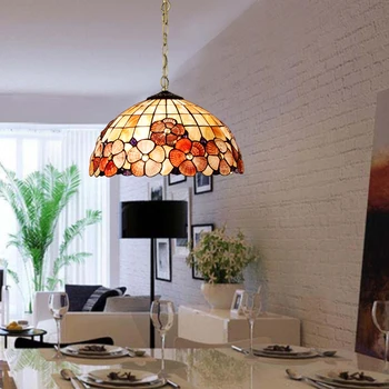 

european mediterranean sea shell pendant tiffany dining room balcony bedroom bedroom study into the bedroom home garden bed bed