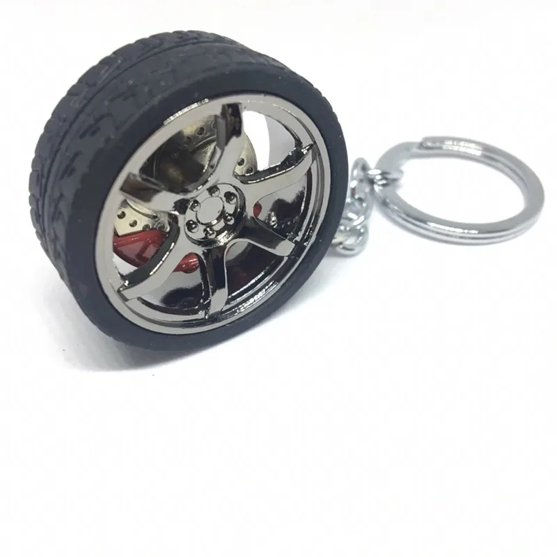 Wheel Hub Key Chain Zinc Alloy Tire Styling Car Key Ring Auto Modification Parts Keyring For BMW Audi Benz Volkswagen SEAT Ford
