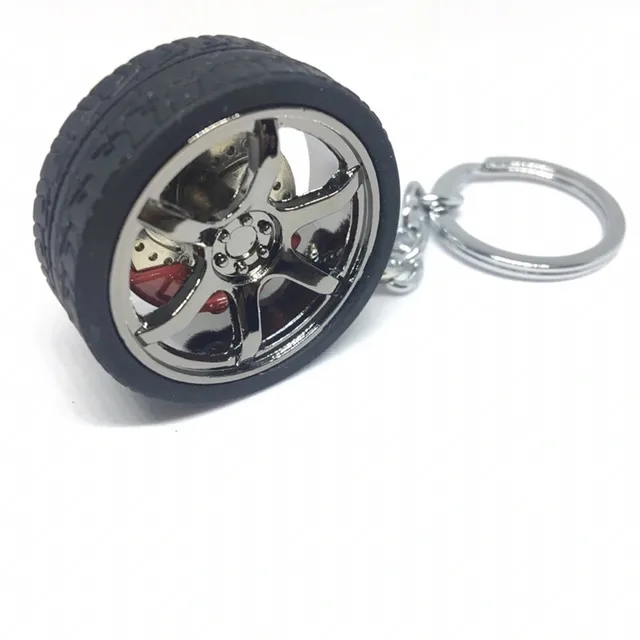 Wheel Hub Key Chain Zinc Alloy Tire Styling Car Key Ring Auto Modification Parts Keyring For BMW Audi Benz Volkswagen SEAT Ford black