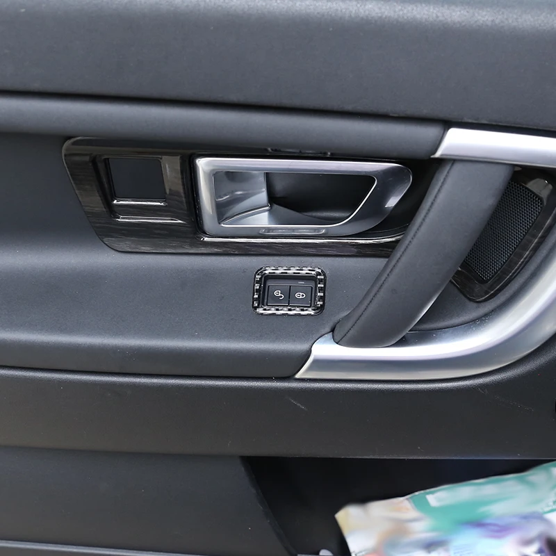 Для Land Rover Дискавери Спорт- автомобильные аксессуары углеродное волокно Автомобильный Замок украшение рамка наклейки 4 шт