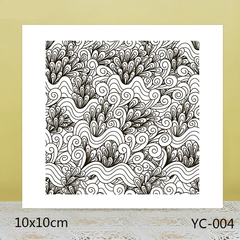 

ZhuoAng Wave Background Clear Stamps For DIY Scrapbooking/Card Making/Album Decorative Silicon Stamp Crafts