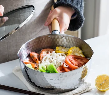 

Stainless Steel Household Soup Pot Cookware Kitchen Tools Accessories Non-stick Milk Coffee Pot Dormitary Instant Noodles LA137