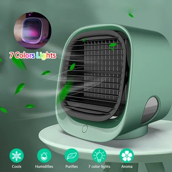 

Mini Portable Air Conditioner Home Air Cooler Fan Humidifier Purifier 3 Speeds Quiet Cooling Fan USB Desktop Air Cooler For Room