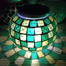 Мозаичный стеклянный наружный светильник на солнечной энергии, шар, садовый светильник, меняющий цвет, светодиодный светильник для газона, Рождественская вечеринка, атмосферный декор, Рождество