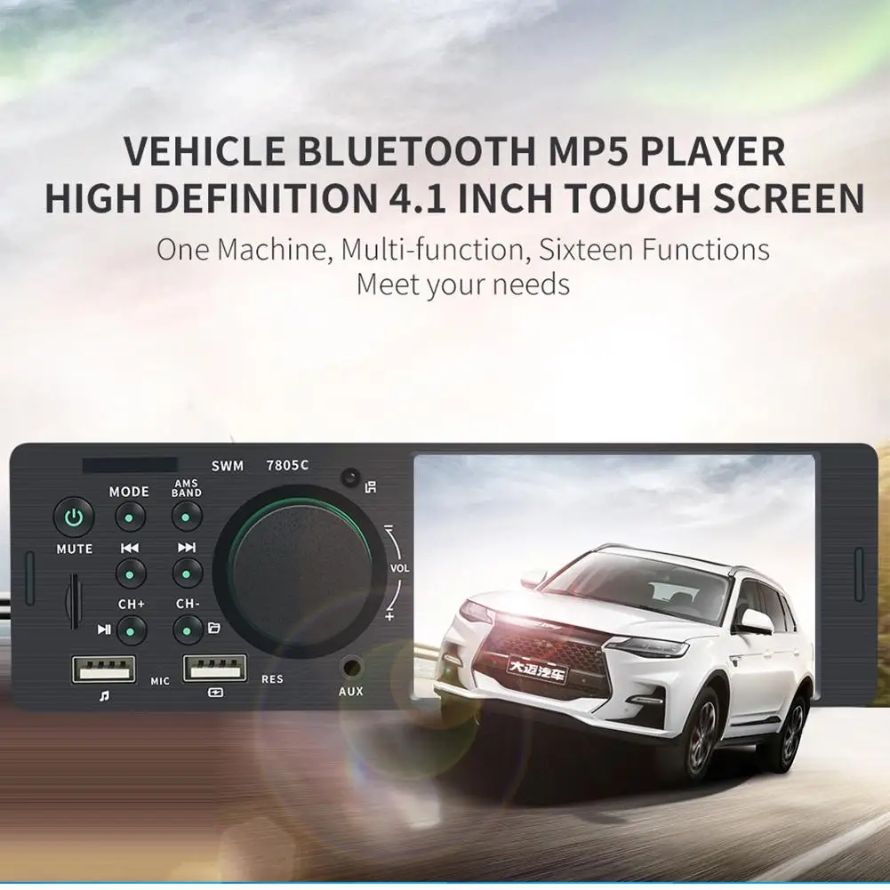 Автомобильный мультимедийный плеер сенсорный экран стерео fm-радио Bluetooth MP5 плеер Автомобильный цифровой 1Din Автомобильный мультимедийный плеер камера заднего вида
