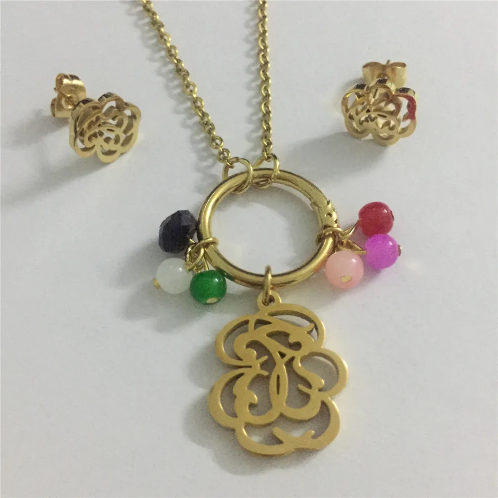 Günstige Bär schmuck set edelstahl bär ohrringe halskette anhänger schmuck set teil zubehör perlen charme schöne sharp schmuck geschenk