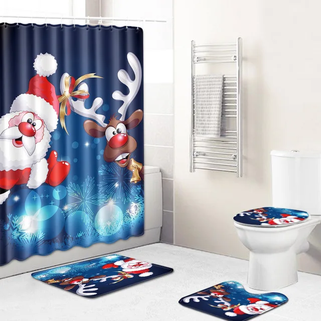 Merry-Christmas-Elk-Santa-Father-Bathroom-Waterproof-Shower-Curtain-Set-Pedestal-Rug-Lid-Carpet-Toilet-Cover.jpg_640x640 (23)
