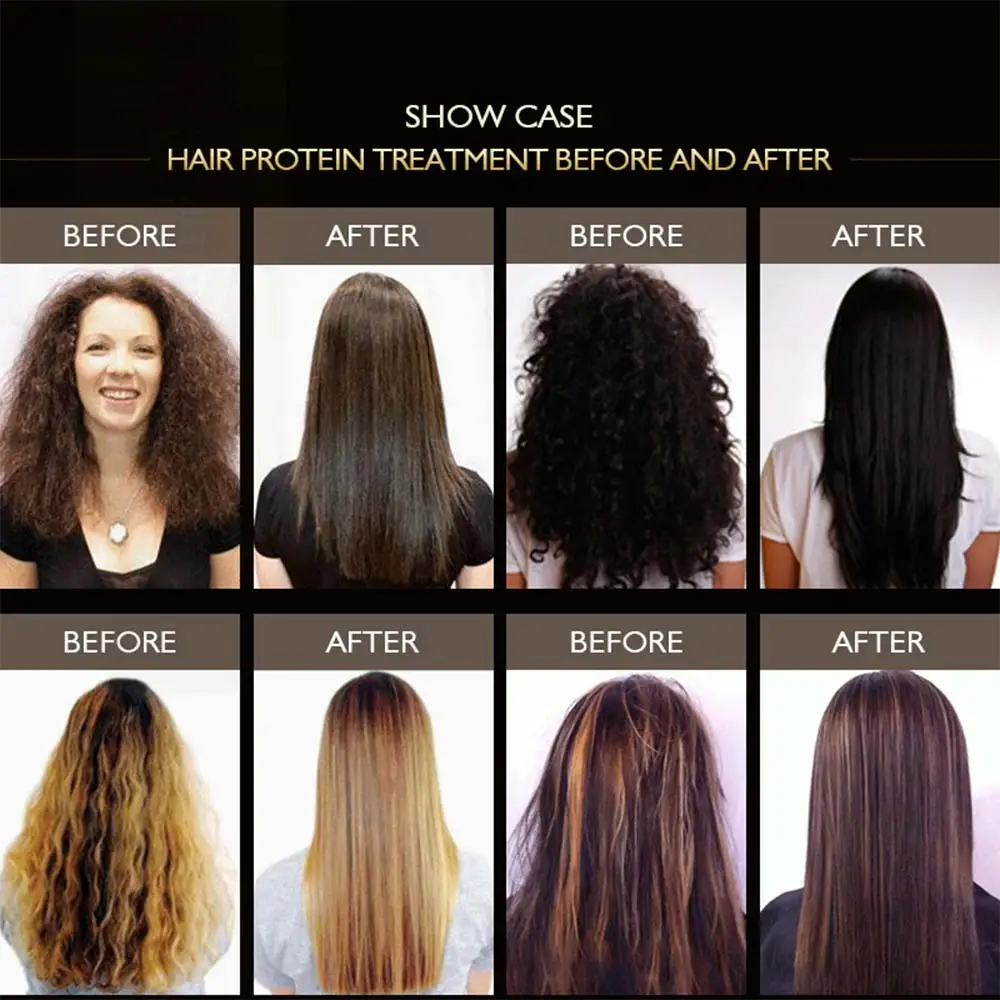 1set Brazilian Keratin Hair Protein Treatment Purifying Shampoo and Conditioner for Frizzy Damage Hair Repair Hair Straighten