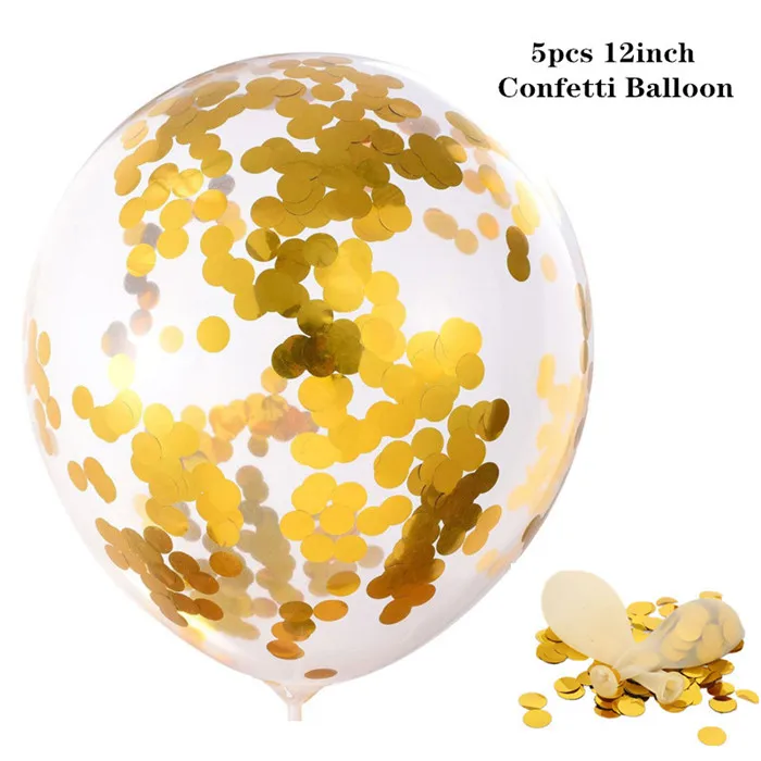 Воздушные шары на подставке 18 дней рождения украшения для детей Globos Balony взрослых Anniversaire Baby Shower девушка гелий Арчи баллон - Цвет: 5pcs-Q7-GoldConfetti
