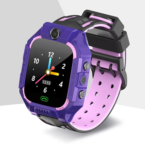 Purple IP67 Waterproof Children Smart Watch Baby Locate Sim Phone Watch SOS Anti-lost Wrist Watch Dial Call Camera Voice Chat Boy Girl - Цвет: Purple