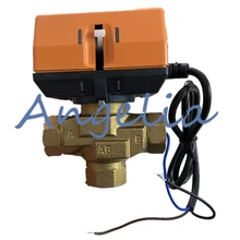 AC220V " BSP DN25 латунный 3-ходовой моторизованный клапан электрический привод клапан для системы ОВКВ воды 3 линии 1 контроль
