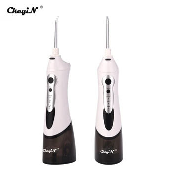 

CkeyiN Household Electric Oral Irrigator USB Rechargeable Water Flosser High Frequency Pulse Water Clean Teeth Whitening