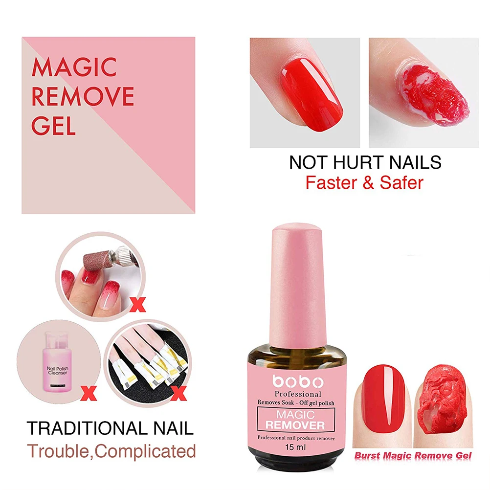 15ml Nail Polish Remover For Manicure Gel Polish Remover Cleaner Polish Gel Cleanser UV Gel Nail Art Polish Remover