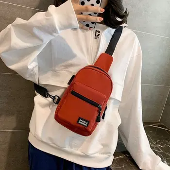 

New Chest Bag Men's Single Shoulder Crossbite Small Bag Female Korean Fashion Student Canvas Nylon Cloth Backpack Luxury Bag