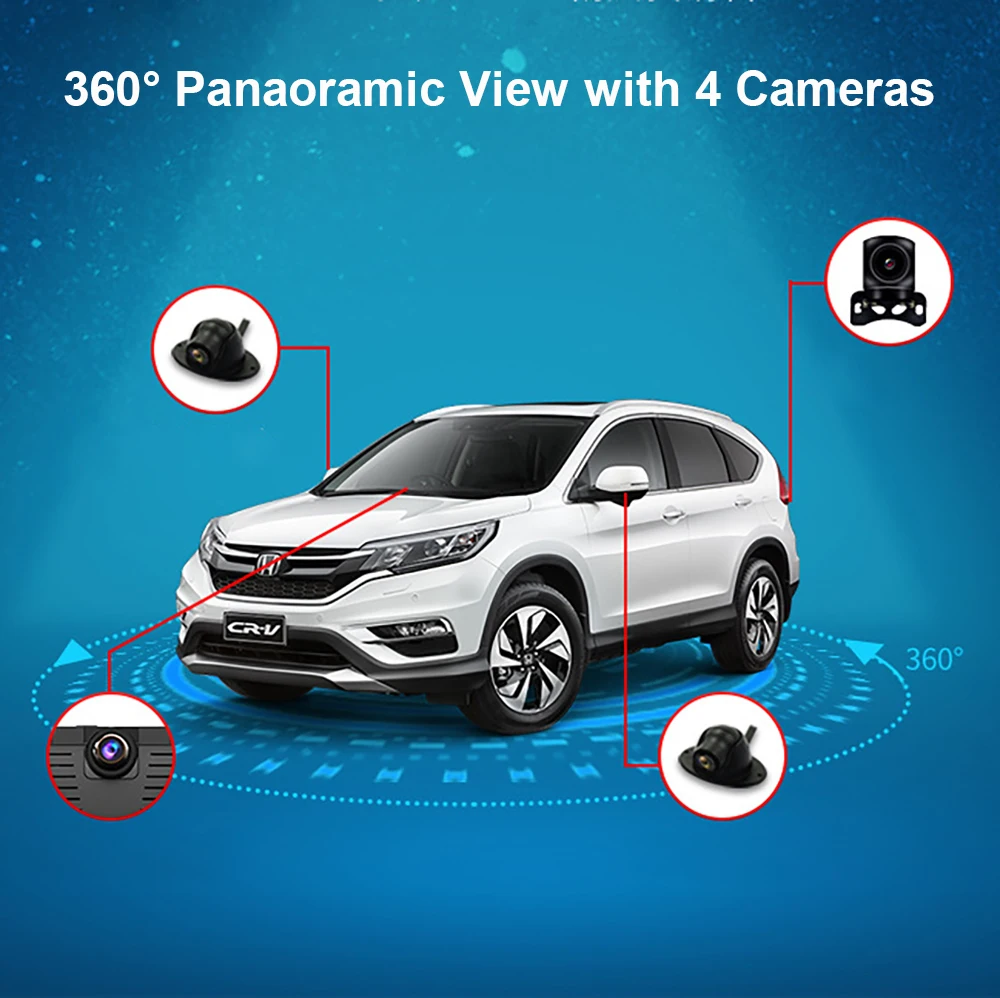 Видеорегистратор автомобильный 4 канала Wi Fi GPS Full HD 1080P IPS 10