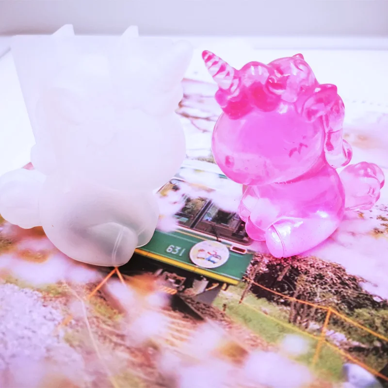 DIY Кристалл эпоксидной стерео 3D зеркало Единорог силиконовые формы пластырь для ароматерапии украшения ручной работы