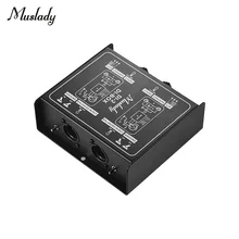Muslady DI-2 Профессиональный двухканальный пассивный DI-Box прямой впрыск аудио коробка сбалансированный и дисбаланс сигнала конвертер Электрический