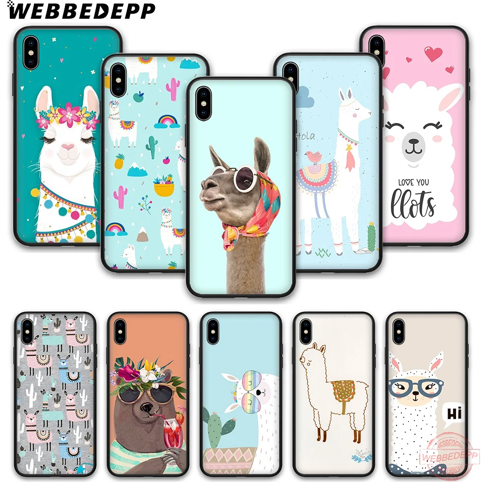 WEBBEDEPP Милый Мультфильм Альпака Мягкий Силиконовый ТПУ чехол для телефона iPhone 5 6 7 8
