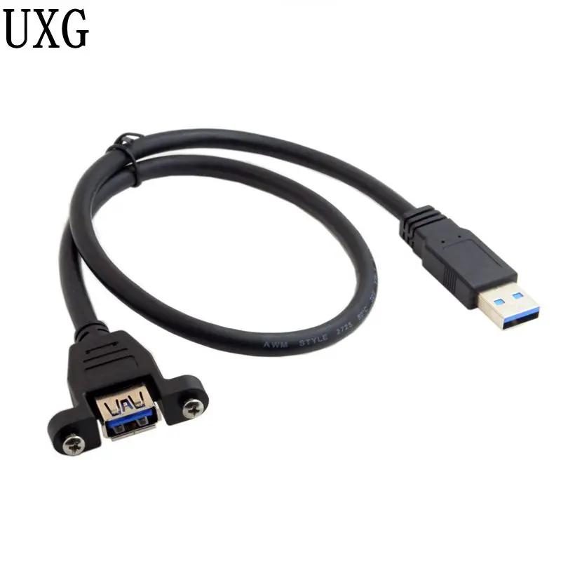 Cavo di prolunga USB3.0 cavo USB 3.0 da maschio a femmina Extender Data Sync no Screw connettore per montaggio a pannello per disco rigido della stampante per PC  7