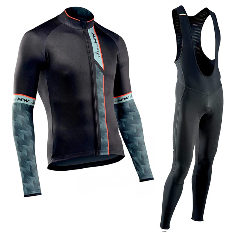 Maillot профессиональный костюм для велосипедистов команда Велоспорт Джерси с длинным рукавом набор Мужская спортивная одежда для улицы езда на велосипеде MTB Одежда комбинезон набор - Цвет: Sets 1