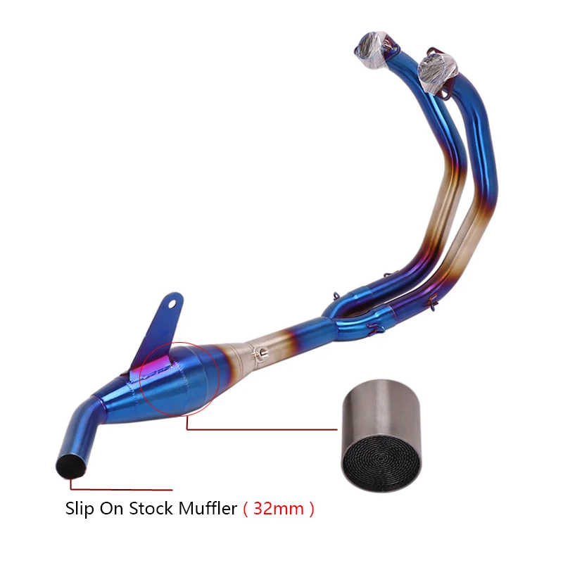 32mm Slip On Stock Muffler for Yamaha YZF-R3 R25 MT25 MT-03 Exhaust System Motorcycle Header Link Pipe Stainless Steel Exhaust - - Racext 27